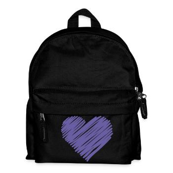 Lila Skizzenherz - Kinder Rucksack - Schwarz - Vorne
