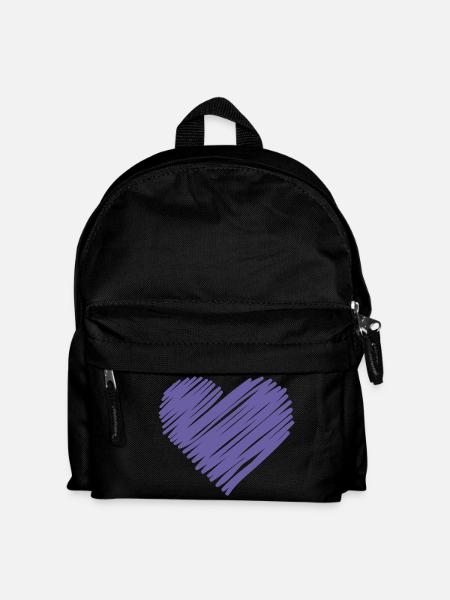 Purple Sketch Heart - Kids' Backpack - black