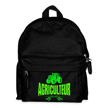 agriculteur, agriculture, paysan - Sac à dos Enfant - noir - Devant