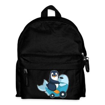 Pinguin Motorroller - Kinder Rucksack - Schwarz - Vorne