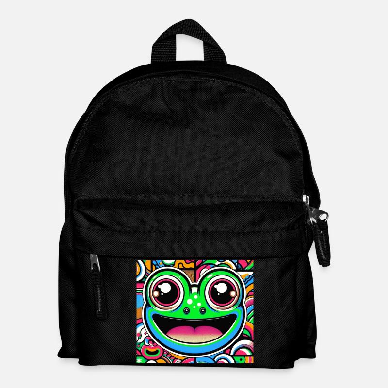 Frosch Pop Art - Kinder Rucksack - Schwarz