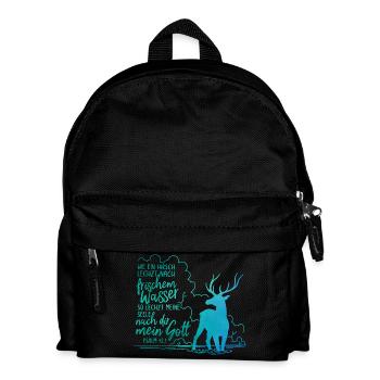 Wie ein Hirsch lechzt nach frischem Wasser - Kinder Rucksack - Schwarz - Vorne