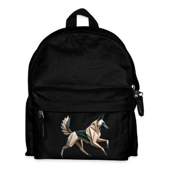chien malinois origami géométrique 3d - Sac à dos Enfant - noir - Devant