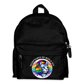 Gay Pride. Casque sur le monde éteint - Sac à dos Enfant - noir - Devant