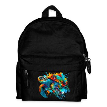 Schildkröte - Kinder Rucksack - Schwarz - Vorne
