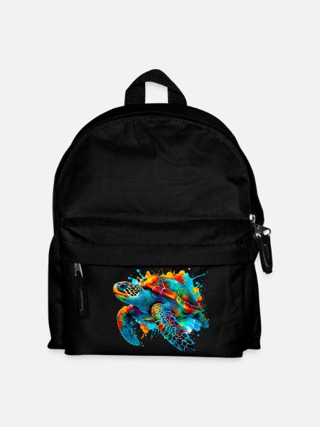 Schildkröte - Kinder Rucksack - Schwarz