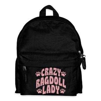 Crazy Ragdoll Lady Cat Kitten Mother - Kids' Backpack - black - Front