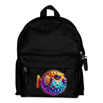 Kugelfisch - Kinder Rucksack - Schwarz - Vorne
