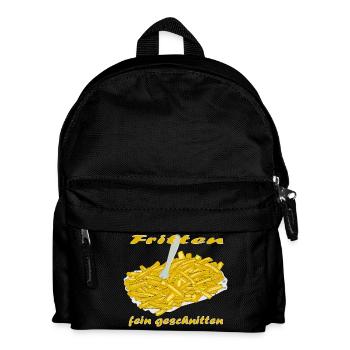 Pommes Frittes - Kinder Rucksack - Schwarz - Vorne