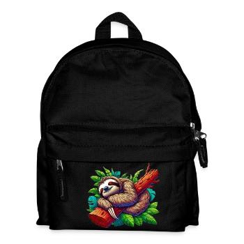 Faultier - Kinder Rucksack - Schwarz - Vorne