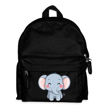 Niedlicher glücklicher Elefant - Entzückende Karikatur - Kinder Rucksack - Schwarz - Vorne