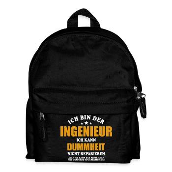 Ingenieur - ich kann Dummheit nicht reparieren - Kinder Rucksack - Schwarz - Vorne