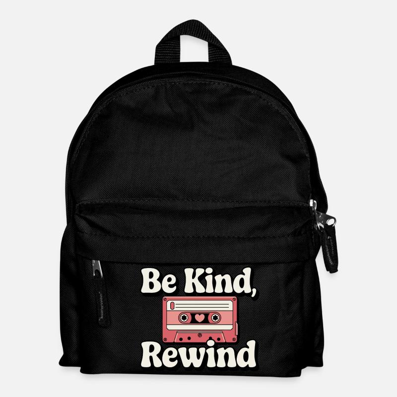 Be Kind, Rewind Cassette Tape - Kids' Backpack - black