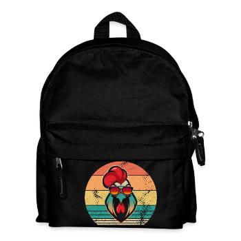 Hühner Hahn - Kinder Rucksack - Schwarz - Vorne