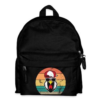 Hühner Hahn - Kinder Rucksack - Schwarz - Vorne