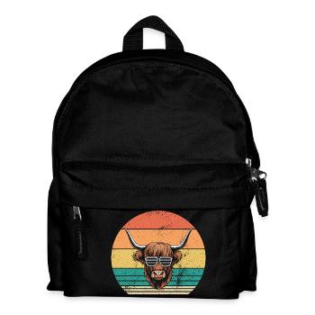 Kuh Rind Hochlandrind - Kinder Rucksack - Schwarz - Vorne