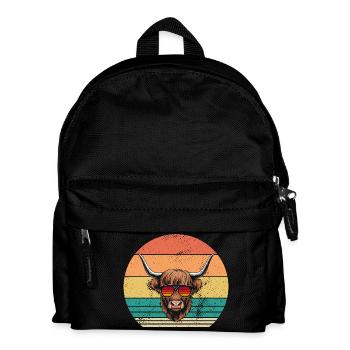 Kuh Rind Hochlandrind - Kinder Rucksack - Schwarz - Vorne