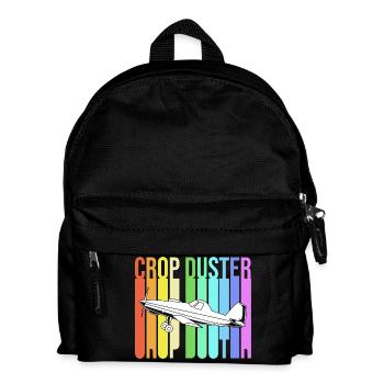 Crop Duster Flugzeug Pilot Geschenk - Kinder Rucksack - Schwarz - Vorne