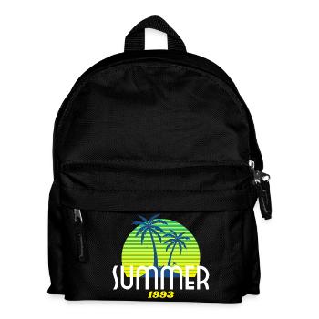 Tropical Palm Tree & Sunset Design - Kids' Backpack - black - Front