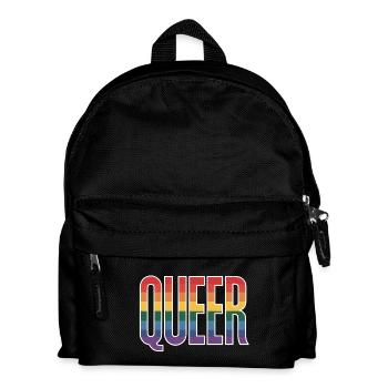 Queer - Cool queer Rainbow Logo - Kids' Backpack - black - Front