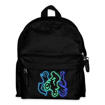 Dirt biker dirt bike silhouettes men's motocross - Kids' Backpack - black - Front