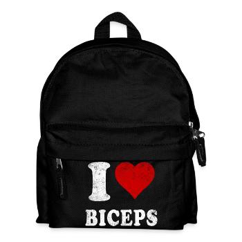 I Love (Heart) Biceps Gym Muscles Arms fitness - Kids' Backpack - black - Front