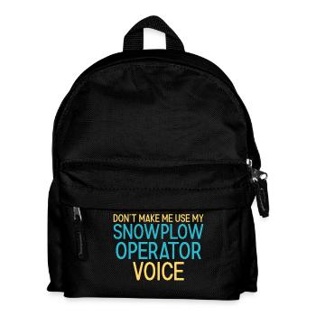 Snowplow Operator Voice Schneepflugfahrer - Kinder Rucksack - Schwarz - Vorne