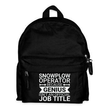 Snowplow Operator Genius Schneepflugfahrer - Kinder Rucksack - Schwarz - Vorne