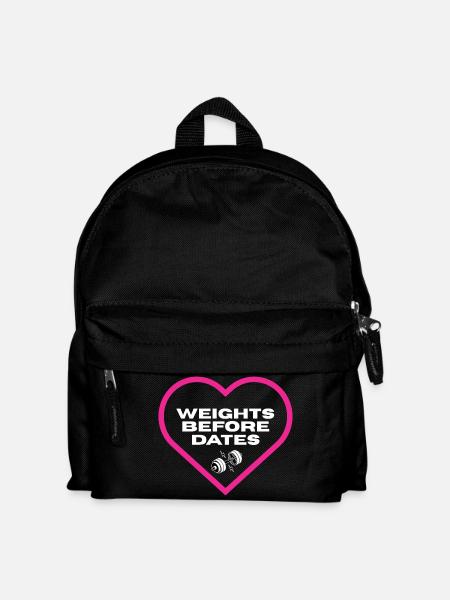 Poids avant les dates T-shirt de motivation - Sac à dos Enfant - noir