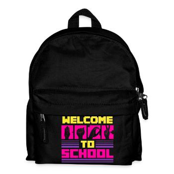 ASL Dolmetscher Gebärdensprache Welcome To School - Kinder Rucksack - Schwarz - Vorne