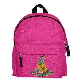Bunt funkelnder Hexenhut - Kinder Rucksack - Fuchsia - Vorne