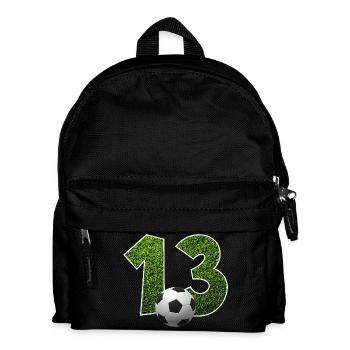 NR. 13 NUMMER 13 FUßBALL 13. GEBURTSTAG - Kinder Rucksack - Schwarz - Vorne