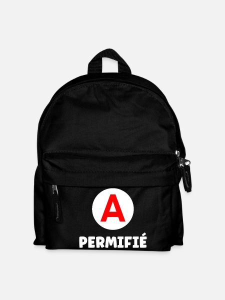 Humour permis de conduire - Sac à dos Enfant - noir