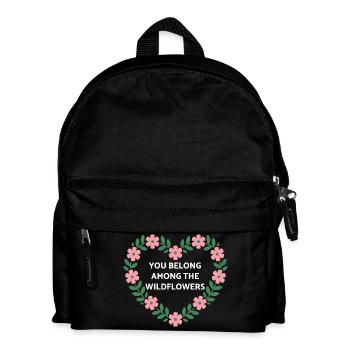 Wildflower Heart Message - Kids' Backpack - black - Front