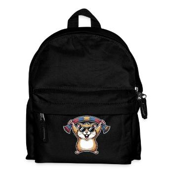 Hamster mit Sonnenbrille Schal - Kinder Rucksack - Schwarz - Vorne