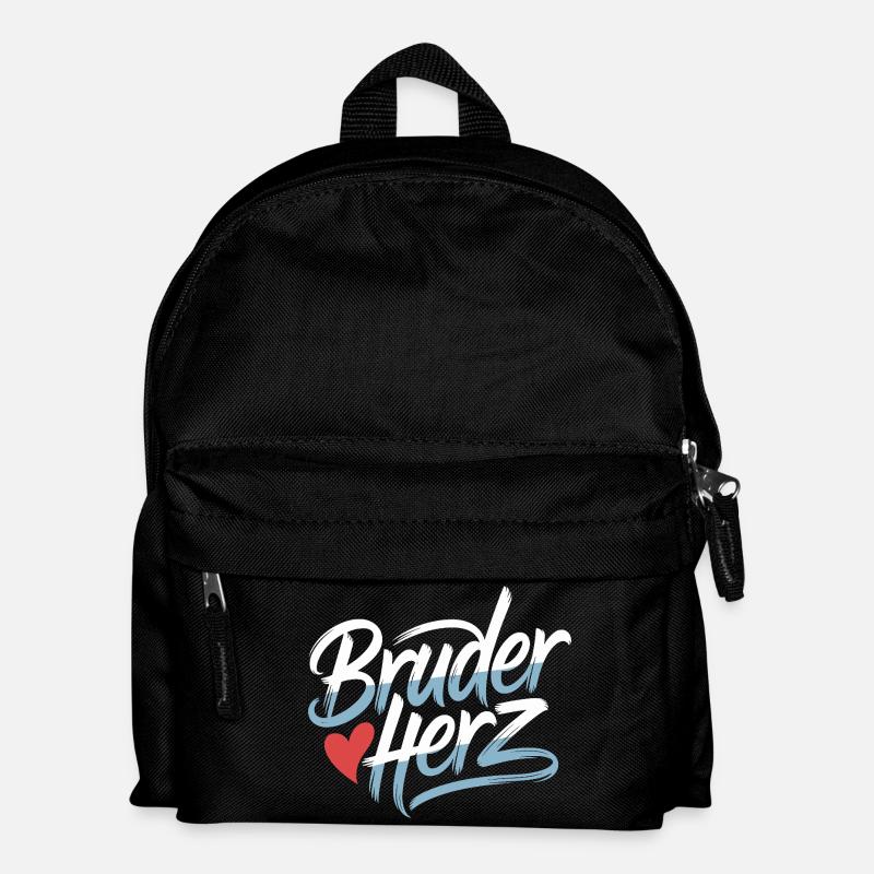 Bruderherz Brüder Großer Bro Spruch Kleiner Bruder - Kinder Rucksack - Schwarz