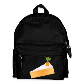 Saftiger Karottenkuchen mit witziger Deko - Kinder Rucksack - Schwarz - Vorne