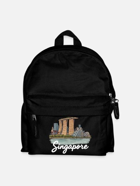 Singapur - Kinder Rucksack - Schwarz