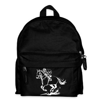 Pferde T-shirt Geschenk Reiter  - Kinder Rucksack - Schwarz - Vorne
