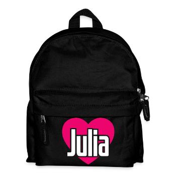 I Love Julia Pinkes Herz Ich liebe Julia - Kinder Rucksack - Schwarz - Vorne