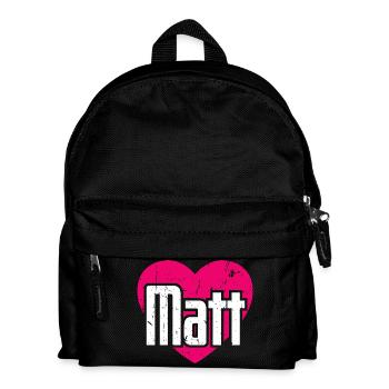I Love Matt Pink Heart I Love Matt - Kids' Backpack - black - Front