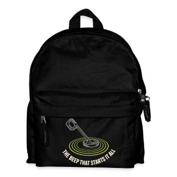 Introverted metal detector hobbyist - Kids' Backpack - black - Front