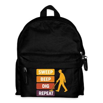 Sweep Beep Dig Repeat Metal Detecting - Kids' Backpack - black - Front