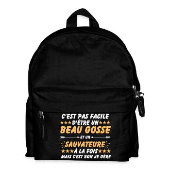 Beau Gosse Sauveteur Humour - Sac à dos Enfant - noir - Devant