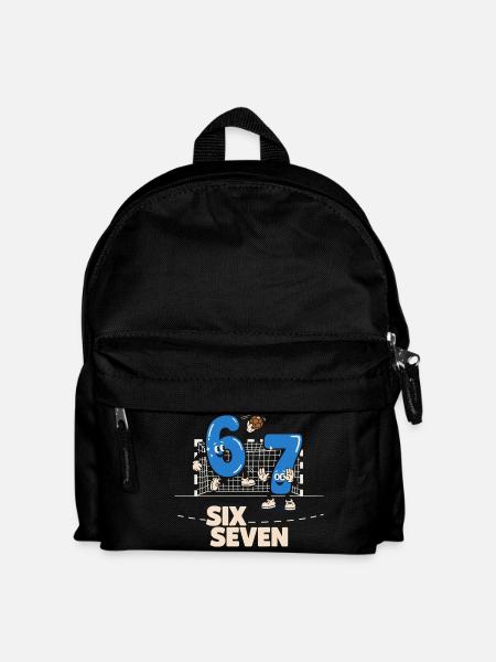 67 Six Seven meme Handball - Lustiges Geschenk - Kinder Rucksack - Schwarz