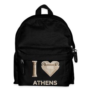 ATHENS – Marble Architectural Lettering - Kids' Backpack - black - Front