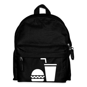 Fast food, burgers, food trucks - Kids' Backpack - black - Front