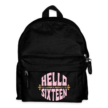 Hello Sixteen Retro Pink Birthday - Kids' Backpack - black - Front