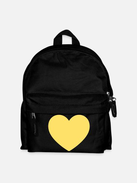 gelbes Herz gelb Geschenk Valentinstag - Kinder Rucksack - Schwarz