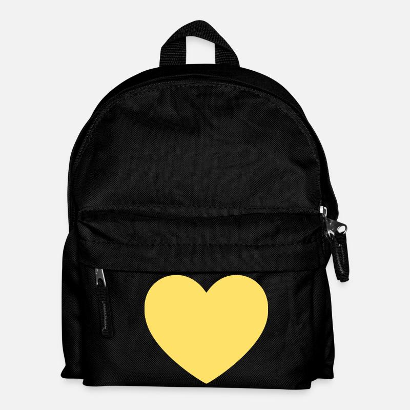 gelbes Herz gelb Geschenk Valentinstag - Kinder Rucksack - Schwarz